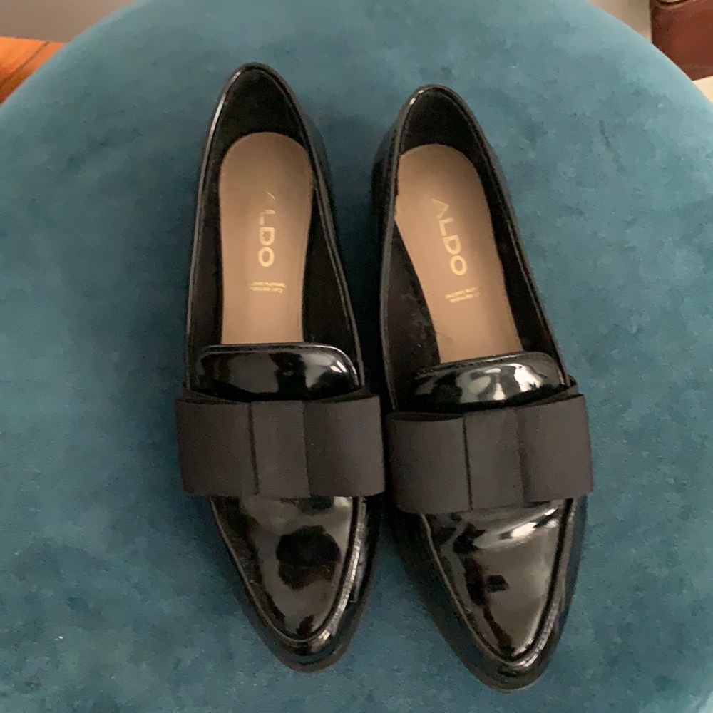 ALDO Patent Leather Loafers with bow